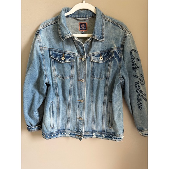 Boom Boom Jeans Jackets & Blazers - Boom Boom Jeans Embroidered Denim Jacket Size M
